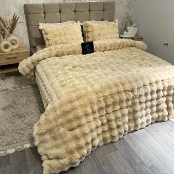 Ensemble Couette double face Moelleux et Chaud - King size